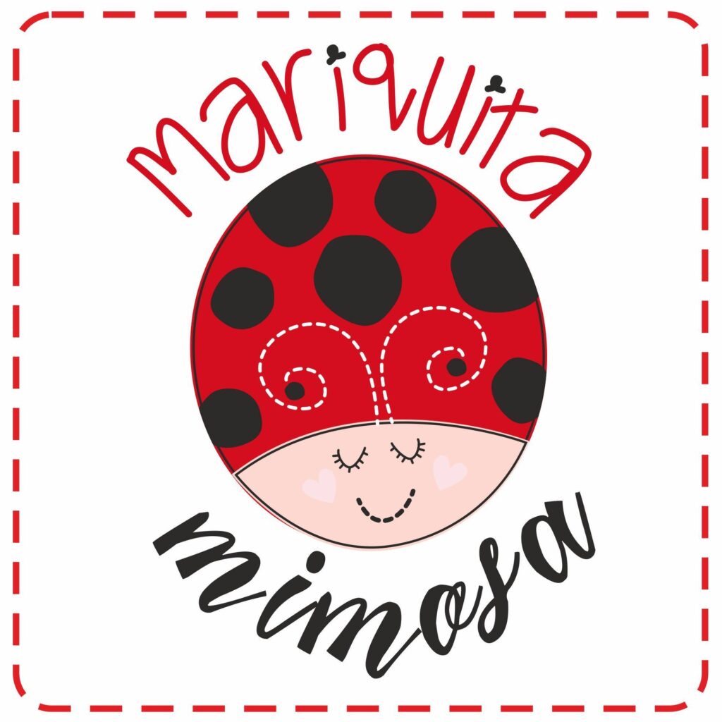 logo mariquita mimosa con borde